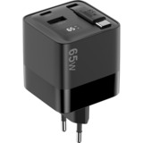 Sitecom 65W GaN Power Delivery Wall Charger with retractable cable, Chargeur Noir