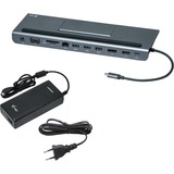 i-tec Metal USB-C Low Profile 4K Triple Display Docking Station with Power Delivery 85 W + Universal Charger 112 W, Station d'accueil Noir, Avec fil, USB 3.2 Gen 1 (3.1 Gen 1) Type-C, 85 W, 10,100,1000 Mbit/s, Gris, MicroSD (TransFlash), SD