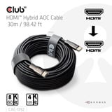 Club 3D Câble hybride AOC HDMI Noir, 30 mètres