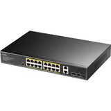 Cudy 16-Port Gigabit PoE+ Switch with 2 Noir
