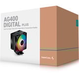 DeepCool AG400 DIGITAL PLUS Refroidisseur CPU RGB  Noir, Connecteur de ventilateur PWM à 4 broches