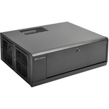 SilverStone GD10 HTPC Noir, Boitîer HTPC Noir, HTPC, PC, Noir, ATX, CEB, uATX, Aluminium, Plastique, Acier, Bord