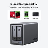 UGREEN NASync DXP2800 Gris, 2,5GbE, HDMI, USB-C