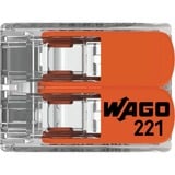 Wago Borne de raccordement Serie 221 COMPACT - 2x6 mm², Pince Transparent/Orange, 50 pièces