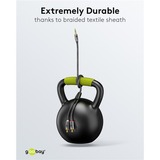 goobay Plus Câble adaptateur audio jack 3,5 mm > 2x cinch stéréo Noir/Argent, 0,5 mètre