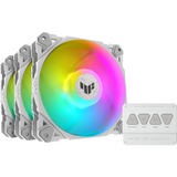 ASUS TUF GAMING TF120 ARGB 3EN1, Ventilateur de boîtier Blanc, 3 pièces, contrôleur ARGB inclus