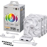ASUS TUF GAMING TF120 ARGB 3EN1, Ventilateur de boîtier Blanc, 3 pièces, contrôleur ARGB inclus