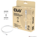 Club 3D USB-C 80Gbps Certified 240W 8k 240Hz, Câble Blanc, 1.2m