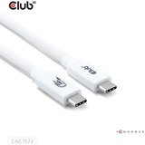 Club 3D USB-C 80Gbps Certified 240W 8k 240Hz, Câble Blanc, 1.2m