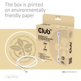 Club 3D USB-C 80Gbps Certified 240W 8k 240Hz, Câble Blanc, 1.2m