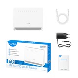 Cudy AC1200 Wi-Fi 4G LTE-Cat4 Router LT500E, Routeur maillé Blanc, Cudy Mesh, Cudy App, Nano simslot