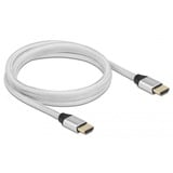 DeLOCK HDMI à très haut débit, Câble Argent, 2 mètres, 8K 60Hz, 48 Gbps