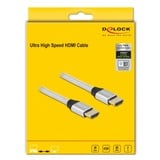 DeLOCK HDMI à très haut débit, Câble Argent, 2 mètres, 8K 60Hz, 48 Gbps