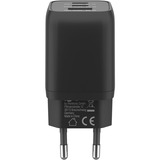 goobay 65W GaN USB-C PD Multiport Quick Charger Nano Noir, 2x USB-C, 1x USB-A
