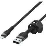 Belkin BOOSTCHARGE PRO Flex câble USB-A avec connecteur Lightning Noir, 1 m