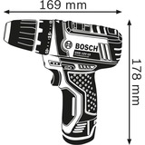 Bosch GSR 10,8-2-LI Professional Sans clé Noir, Bleu, Rouge, Perceuse/visseuse Bleu/Noir, 8-2-LI Professional, Perceuse à poignée pistolet, Sans clé, 1 cm, 1,9 cm, 1 cm, 1 mm