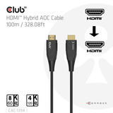 Club 3D Câble hybrid AOC HDMI Noir, 100 mètres