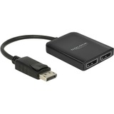 DeLOCK 1x DisplayPort 1.4 > 2x DisplayPort MST, Répartiteurs de DisplayPort Noir, 0,2 mètres