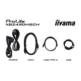 iiyama ProLite XB2490HSCH-B1 23.8" Moniteur Noir, 1x HDMI, 2x USB-C, 2x USB-A, 120 Hz