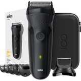 Braun Series 3 81728156 rasoir pour homme Rasoir à grille Tondeuse Noir Noir, Rasoir à grille, Boutons, Noir, Chargement, AC/Batterie, Hybrides nickel-métal (NiMH)