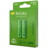 GP Batteries ReCyko AA, Mignon, Batterie Vert, 2 pièces