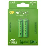 GP Batteries ReCyko AA, Mignon, Batterie Vert, 2 pièces