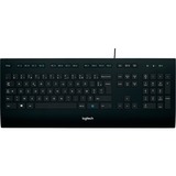 Logitech K280e, clavier Noir, Layout UE (QWERTY), Rubberdome