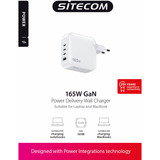 Sitecom 165W GaN Power Delivery chargeur Blanc, 3x USB-C, 1x USB-A