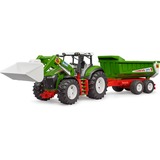 bruder Tracteur Roadmax avec chargeur frontal et remorque, Jeu véhicule 