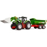 bruder Tracteur Roadmax avec chargeur frontal et remorque, Jeu véhicule 