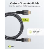 goobay Câble HDMI Ultra High-Speed Plus Gris, 0,5 mètre