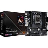 ASRock B650M PG LIGHTNING carte mère socket AM5 Noir/gris, RAID, 2.5 Gb-LAN, Sound, µATX