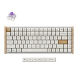 Keychron K2 HE-Q1 Special Edition, clavier Blanc/bois, Layout États-Unis, Gateron Double-Rail Magnetic Nebula, Gateron Double-Rail Magnetic Nebula, 75%, RGB leds, OSA double-shot PBT, hot swap, 2.4GHz | Bluetooth 5.2 | USB-