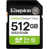 Kingston Canvas Select Plus 512 Go SDXC, Carte mémoire UHS-I U3, Class 10, V30