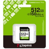 Kingston Canvas Select Plus 512 Go SDXC, Carte mémoire UHS-I U3, Class 10, V30