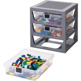Room Copenhagen Rack de rangement LEGO à 3 tiroirs, Boîte de rangement Gris
