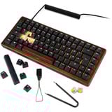 Sharkoon SKILLER SGK50 S3 Wood PBT RGB clavier gaming mécanique Bois, Layout BE (AZERTY), Gateron G Pro 3.0 Yellow, 75%, Hot-swappable
