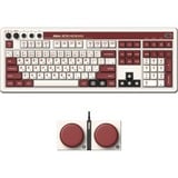 8BitDo Clavier mécanique rétro Fami Edition, clavier gaming Beige/Rouge, Layout États-Unis, Kailh Box White, Bluetooth Low Energy, sans fil 2.4G, USB