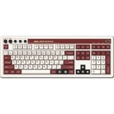 8BitDo Clavier mécanique rétro Fami Edition, clavier gaming Beige/Rouge, Layout États-Unis, Kailh Box White, Bluetooth Low Energy, sans fil 2.4G, USB