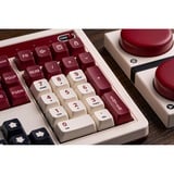 8BitDo Clavier mécanique rétro Fami Edition, clavier gaming Beige/Rouge, Layout États-Unis, Kailh Box White, Bluetooth Low Energy, sans fil 2.4G, USB