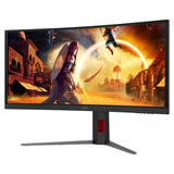 AOC CU34G4ZCA 34" Moniteur UltraWide gaming incurvé Noir/rouge, 1x DisplayPort, 2x HDMI, 1x USB-C, 2x USB-A, 250 Hz