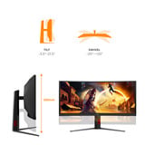 AOC CU34G4ZCA 34" Moniteur UltraWide gaming incurvé Noir/rouge, 1x DisplayPort, 2x HDMI, 1x USB-C, 2x USB-A, 250 Hz