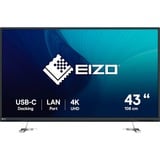 EIZO FlexScan EV4340X-BK 42.5" 4K Ultra HD Moniteur Noir, 1x DisplayPort, 2x HDMI, 2x USB-C, 2x USB-A, 1x RJ-45