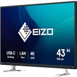 EIZO FlexScan EV4340X-BK 42.5" 4K Ultra HD Moniteur Noir, 1x DisplayPort, 2x HDMI, 2x USB-C, 2x USB-A, 1x RJ-45