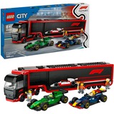 LEGO City - Camion de F1 avec des voitures de F1 RB20 et AMR24, Jouets de construction 60445