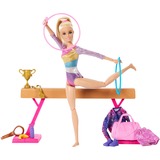 Mattel Ensemble de gymnastique Barbie avec poupée blonde et poutre d'équilibre 