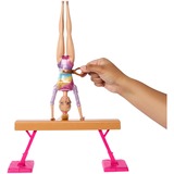 Mattel Ensemble de gymnastique Barbie avec poupée blonde et poutre d'équilibre 