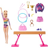 Mattel Ensemble de gymnastique Barbie avec poupée blonde et poutre d'équilibre 