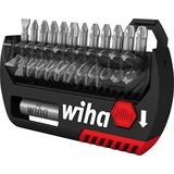 Wiha Jeu d'embouts FlipSelector Standard 25 mm, Set d'embouts de vissage Noir/Rouge, TORX® 13 pièces 1/4" C6.3 avec clip ceinture
