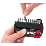 Wiha Jeu d'embouts FlipSelector Standard 25 mm, Set d'embouts de vissage Noir/Rouge, TORX® 13 pièces 1/4" C6.3 avec clip ceinture